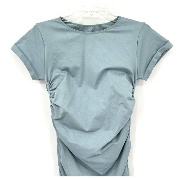 BLANQI dress everyday ruched crewneck mini cap sleeve casual maternity M L - Picture 4 of 7